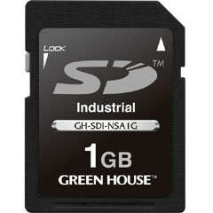 グリーンハウス GH-SDI-NSA1G [インダストリアルSDカード　SLC　0～70℃　1GB 化粧箱無]