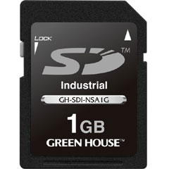 グリーンハウス GH-SDI-NSA1G [インダストリアルSDカード　SLC　0～70℃　1GB 化粧箱無]