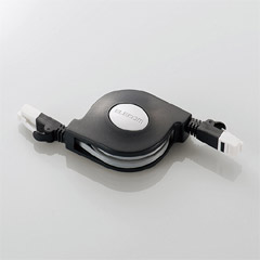 エレコム LD-MCTGT/BK2 [ツメ折れ防止巻取LANケーブル(Cat6)/2.5m/ブラック]
