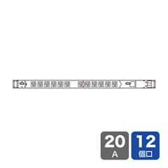 サンワサプライ TAP-SVSL2012 [19インチラック用コンセント(100V・20A・12口)]