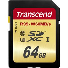 トランセンド TS64GSDU3 [64GB SDXCカード UHS-I U3 (R95、W60MB/s)]