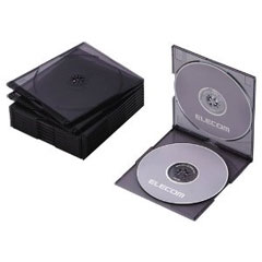 CCD-JSCSW10CBK [BD/DVD/CDスリムケース/2枚収納/10パック/クリアブラック]