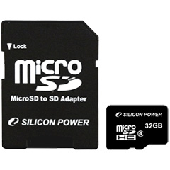 シリコンパワー SP032GBSTH004V10-SP [microSDHCカード 32GB(Class4) SDHCアダプター付]