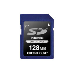 グリーンハウス GH-SDI-XSA128 [インダストリアルSDカード SLC -40～+85℃ 128MB]