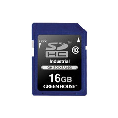 グリーンハウス GH-SDI-XSA16G [インダストリアルSDHCカード SLC -40～+85℃ 16GB]