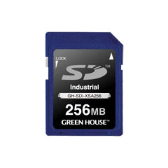 グリーンハウス GH-SDI-XSA256 [インダストリアルSDカード SLC -40～+85℃ 256MB]