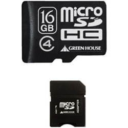 グリーンハウス GH-SDMRHC16G4 [microSDHCカード(アダプタ付属) 16GB Class4]