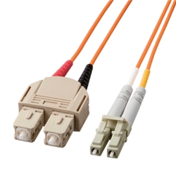 専用【5個】サンワサプライ 光ファイバケーブル HKB-LCSC5-02L HKB-LCSC5-20N【メガネ型光ファイバケーブル（マルチ50μm、LC×2-SC×2