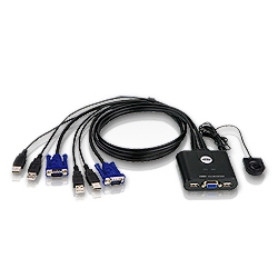 ATEN ケーブル一体型 USB 2ポートKVMスイッチ CS22U
