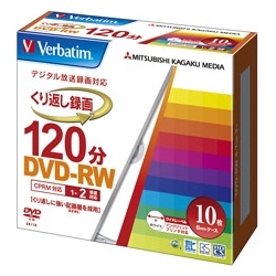 三菱化学メディア VHW12NP10V1 [DVD-RW 録画用 120分 1-2倍速 5mmケース10P]