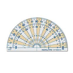 コクヨ まなびすと GY-GBA310 [分度器再生PET樹脂製90x50半円分度器]