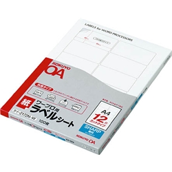 コクヨ タイ-2172N-W [ワープロ用紙ラベル シャープ用 A4 12面 100枚]