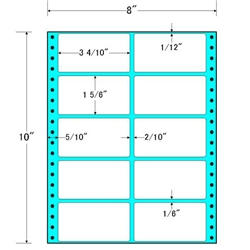 東洋印刷 MT8I [タックフォームラベル 8x10インチ 10面 500折]