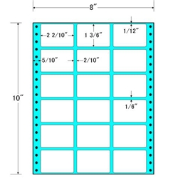 東洋印刷 MX8A [タックフォームラベル 8x10インチ 18面 500折]