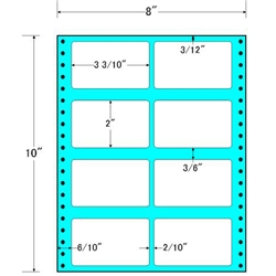 東洋印刷 MX8D [タックフォームラベル 8x10インチ 8面 500折]