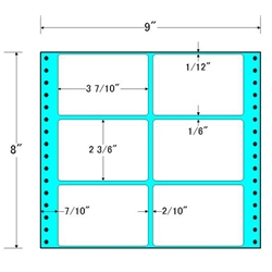 東洋印刷 M9R [タックフォームラベル 9x8インチ 6面 500折]