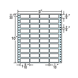 東洋印刷 MX9K [タックフォームラベル 9x10インチ 40面 500折]