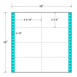 東洋印刷 M10B [タックフォームラベル 10x10インチ 8面 500折]