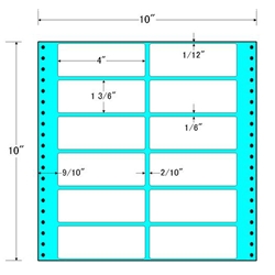 東洋印刷 M10H [タックフォームラベル 10x10インチ 12面 500折]