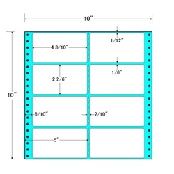 東洋印刷 M10R [タックフォームラベル 10x10インチ 8面 500折]