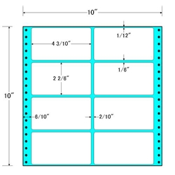 東洋印刷 M10T [タックフォームラベル 10x10インチ 8面 500折]