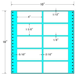 東洋印刷 MT10Q [タックフォームラベル 10x10インチ 10面 500折]