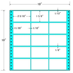 東洋印刷 MX10F [タックフォームラベル 10x10インチ 15面 500折]