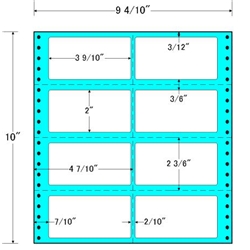 東洋印刷 MX9U [タックフォームラベル 9 4/10x10インチ 8面 500折]