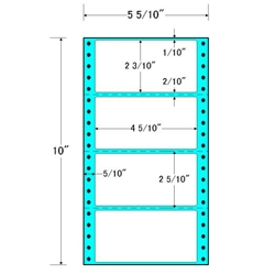東洋印刷 MM5W [タックフォームラベル 5 5/10x10インチ 4面 1000折]