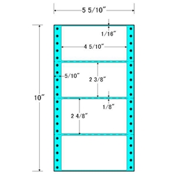 東洋印刷 MX5G [タックフォームラベル 5 5/10x10インチ 4面 1000折]