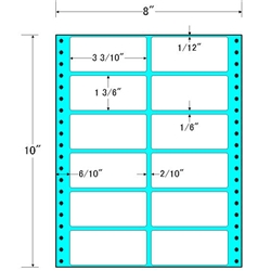 東洋印刷 MT8CS [タックフォームラベル 8x10インチ 12面 500折]