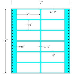 東洋印刷 M10G [タックフォームラベル 10×11インチ 12面1ケース500折]