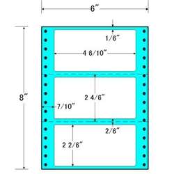 東洋印刷 MM6E [タックフォームラベル 6x8インチ 3面 1000折]