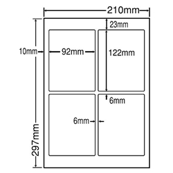 東洋印刷 LDW4IBA [シンプルパックシートカットラベル A4 4面(500シート)]