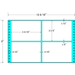 東洋印刷 M12R [タックフォームラベル 12 6/10x8インチ 4面 500折]
