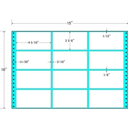 東洋印刷 MT15E [タックフォームラベル 15x10インチ 12面 500折]