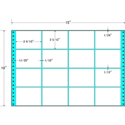 東洋印刷 MX15E [タックフォームラベル 15x10インチ 16面 500折]