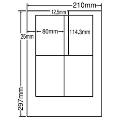 東洋印刷 LDW4I [シートカットラベル A4版 4面付(1ケース500シート)]