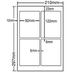 東洋印刷 LDW4IB [シートカットラベル A4版 4面付(1ケース500シート)]