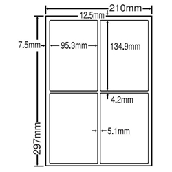 東洋印刷 LDW4IC [シートカットラベル A4版 4面付(1ケース500シート)]