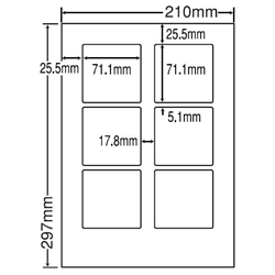 東洋印刷 LDW6G [シートカットラベル A4 6面(500シート)]