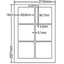 東洋印刷 LDW6GK [シートカットラベル A4 6面(500シート)]