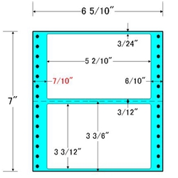 東洋印刷 MM6H [タックフォームラベル 6 5/10x7インチ 2面 1000折]