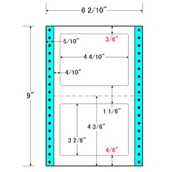 東洋印刷 MT6P [タックフォームラベル 6 2/10x9インチ 2面 1000折]