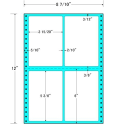東洋印刷 MT8X [タックフォームラベル 8 7/10x12インチ 4面 500折]