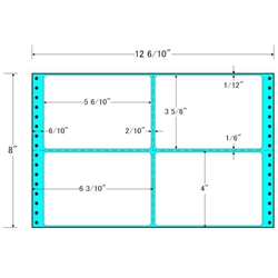 東洋印刷 MX12W [タックフォームラベル 12 6/10x8インチ 4面 500折]