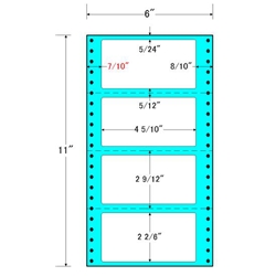 東洋印刷 MM6F [タックフォームラベル 6x11インチ 4面 1000折]