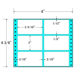 東洋印刷 MM8U [タックフォームラベル 8x6 3/6インチ 6面 1000折]