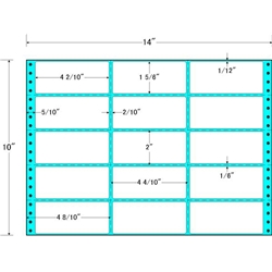 東洋印刷 MX14X [タックフォームラベル 14x10インチ 15面 500折]