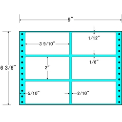 東洋印刷 M9Y [タックフォームラベル 9x6 3/6インチ 6面 1000折]